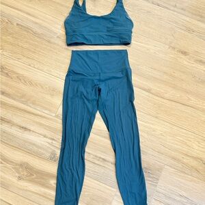 lululemon athletica green Jasper ribbed align Leggings and Sports Bra Set